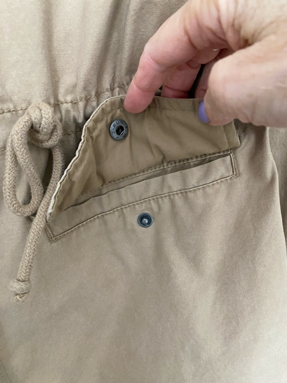 Old Navy Khaki Drawstring Utility Jacket - Picture 7 of 7